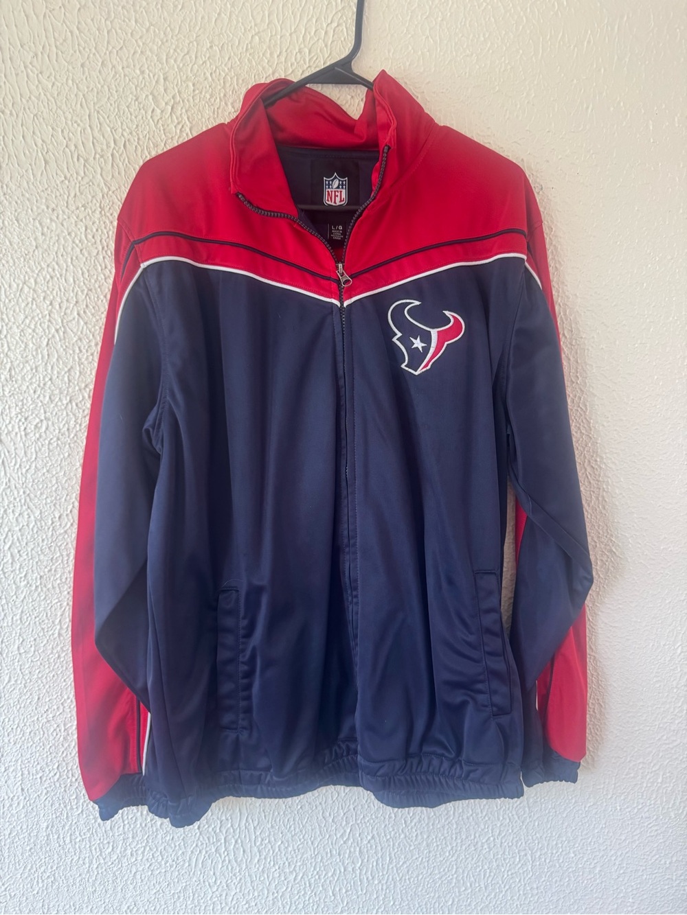 NFL Houston Texans Red and Navy Lightweight Track Jacket